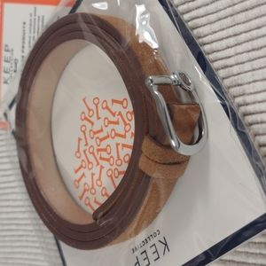 KEEP Collective Triple Wrap Band in Camel Suede & Champagne